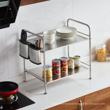 Kitchen Accessories Stainless Steel Countertop Standing Spice Rack Storage For Kitchen